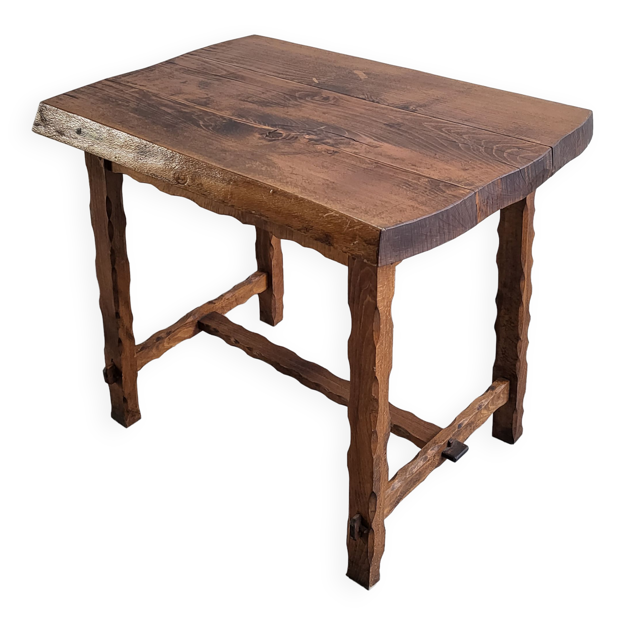 Vintage brutalist oak table 1970