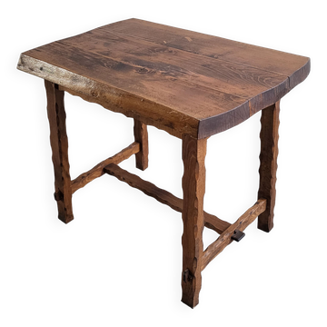 Vintage brutalist oak table 1970