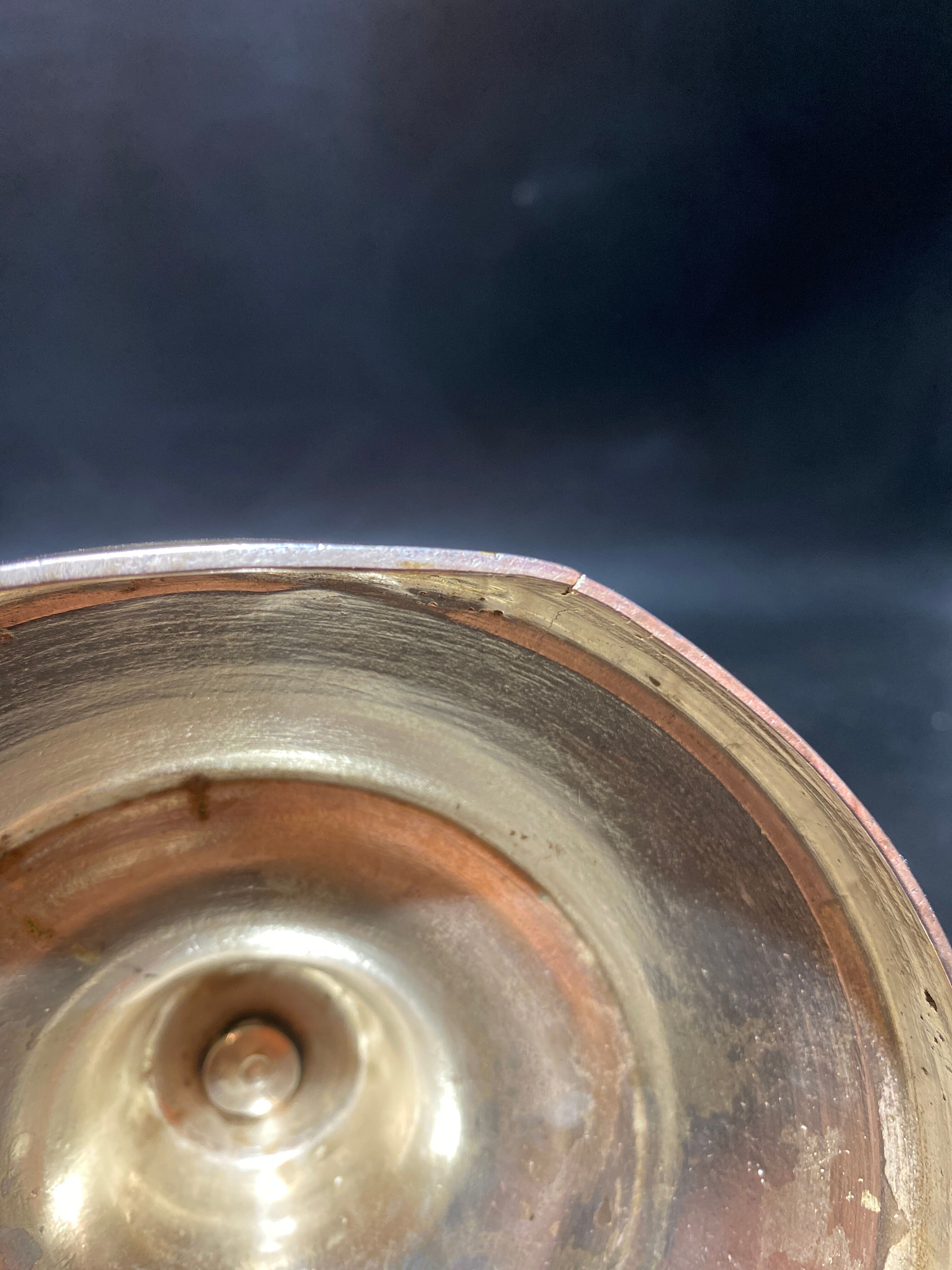 Silver metal candle holder