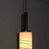 Italian overlay milk glass pendant light, 1960s