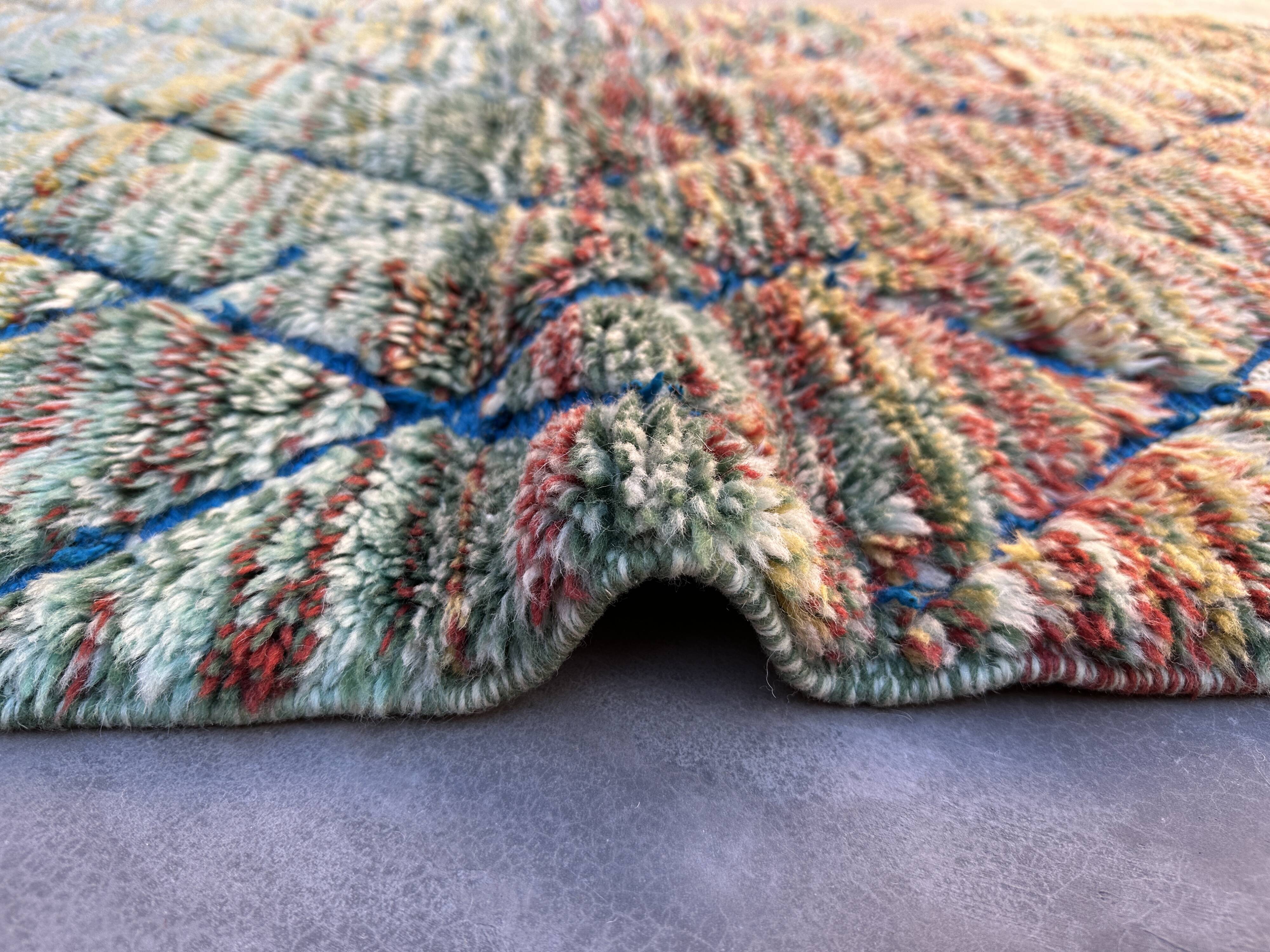 Moroccan rug Beni M'Rirt blue - 128 x 174 cm