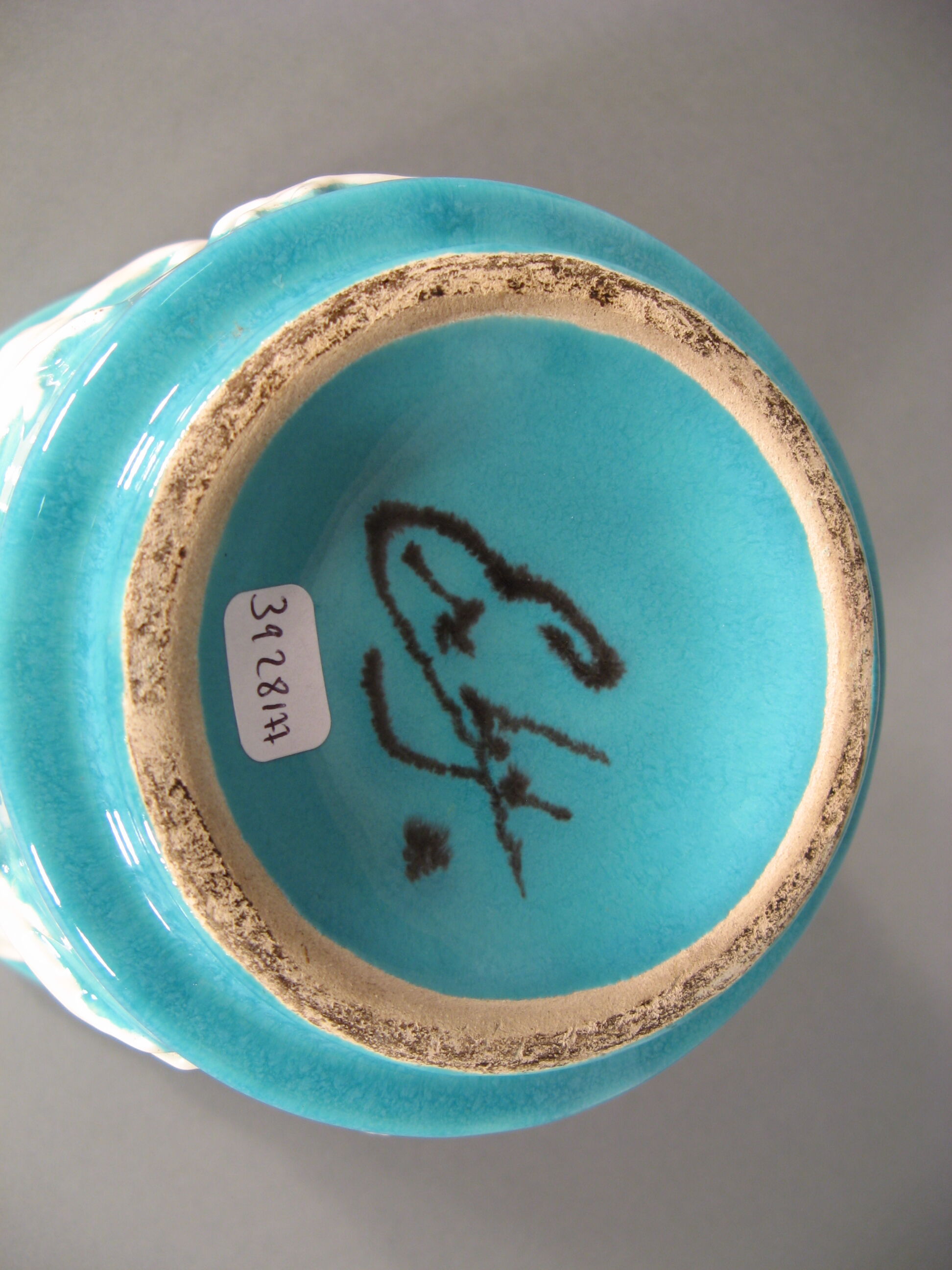 Old vintage ceramic vase 1960s décor signs of the zodiac astrology