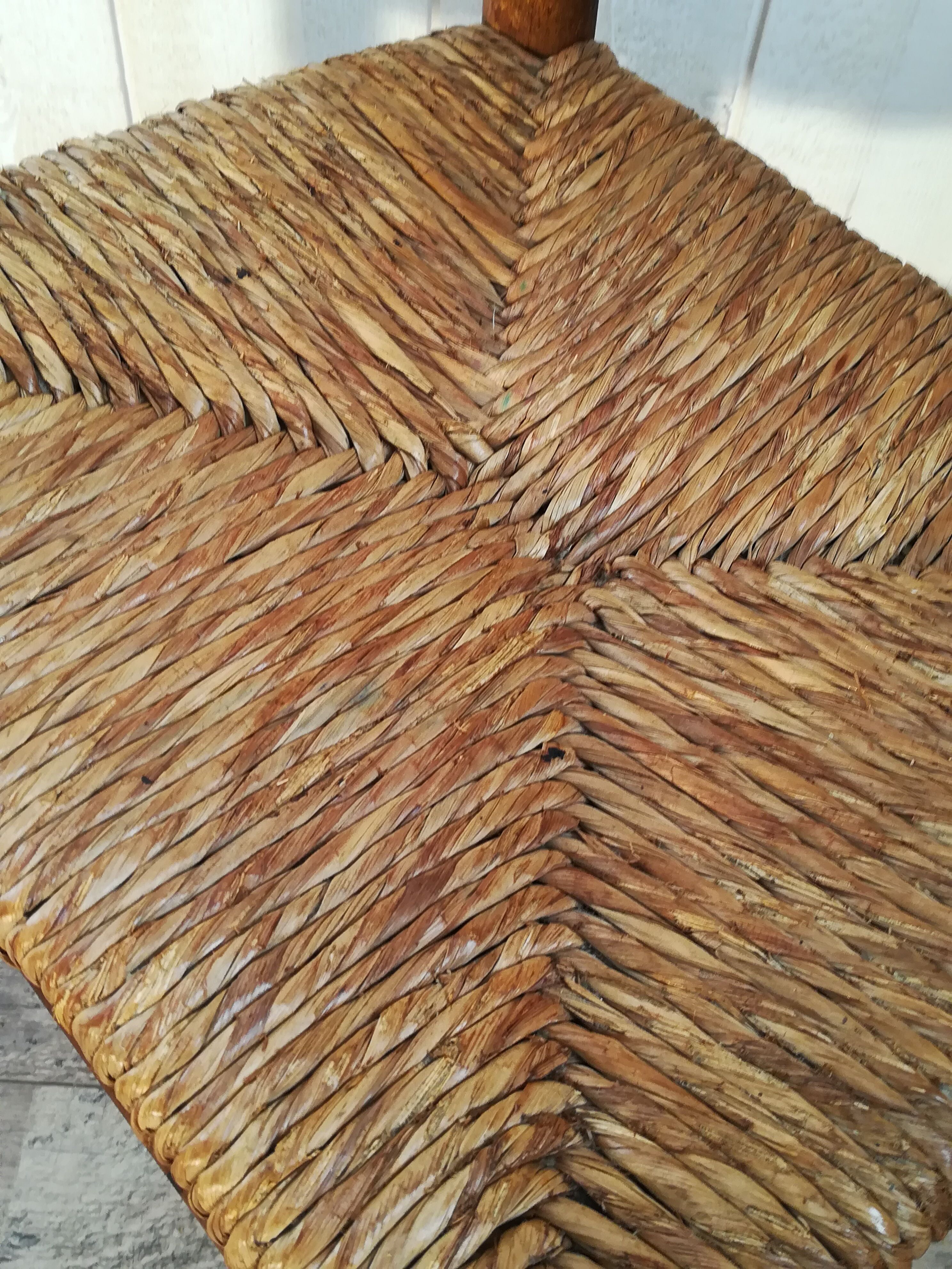 Wooden chair and straw