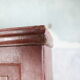 Large Indian wooden wardrobe with 2 doors and 4 shelves, raw wood interior