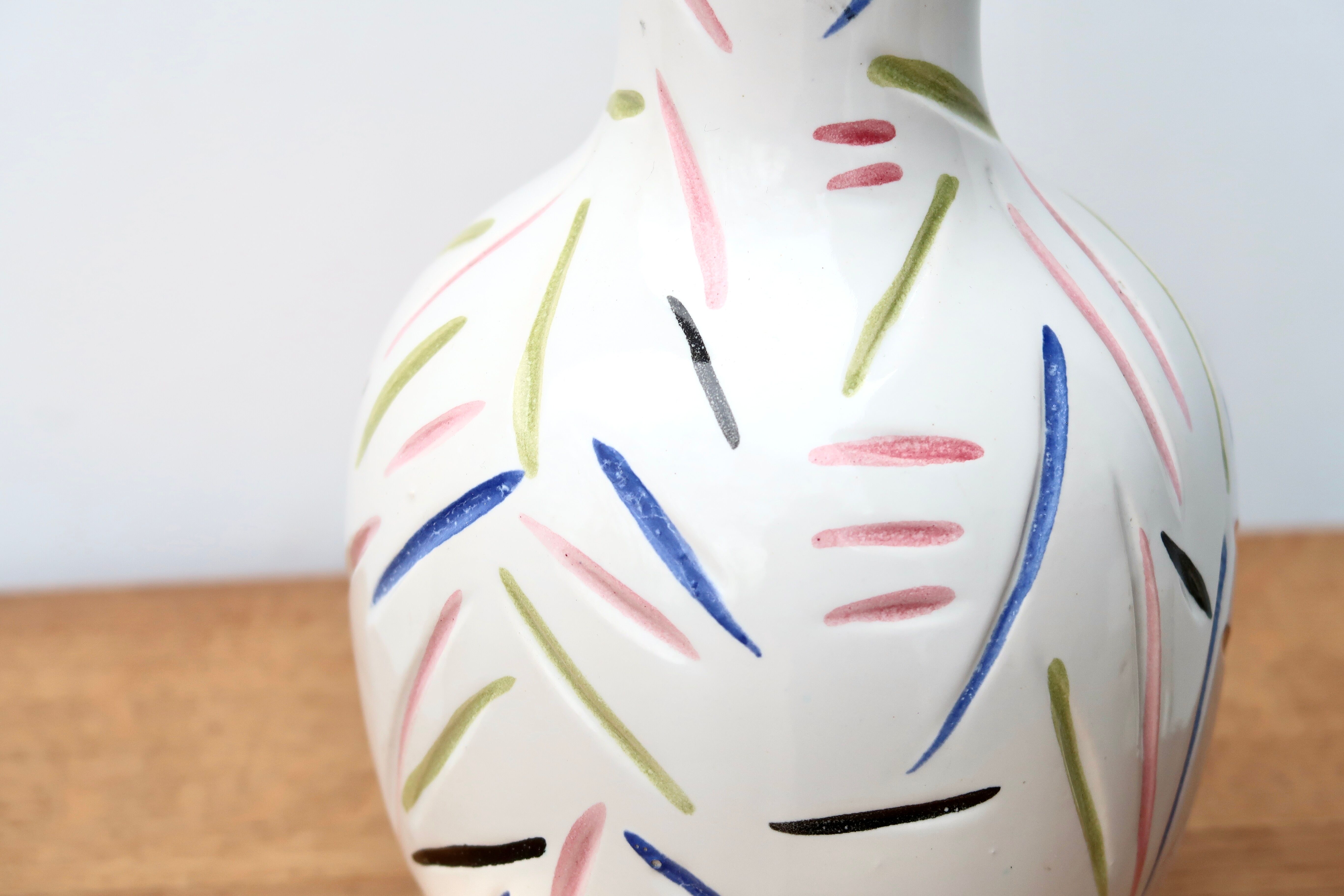 White ceramic lamp abstract decor 50s