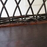 Bookcase - Bibus - 3 levels - woven rattan - bamboo - Vintage - 70s