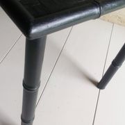 Black wood and bamboo side table