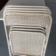 Set folding table and its 4 folding chairs perforated metal cream color - 70s