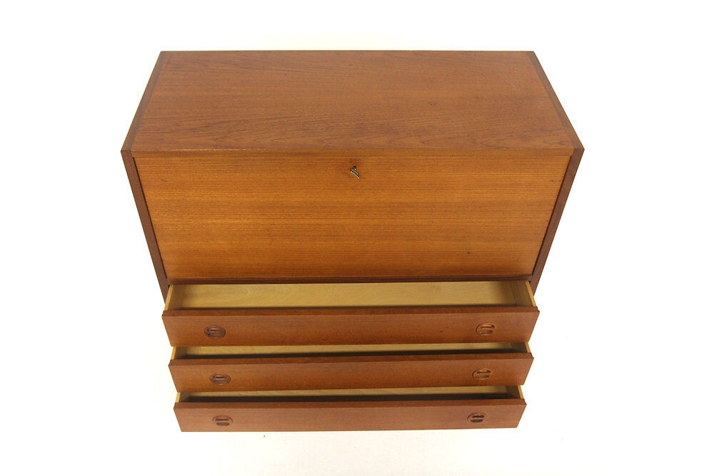 Secrétaire scandinave en teck "Varié", Arne Wahl-Iversen, Suède, 1960