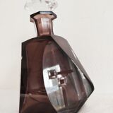 Val Saint Lambert crystal amethyst-coloured carafe