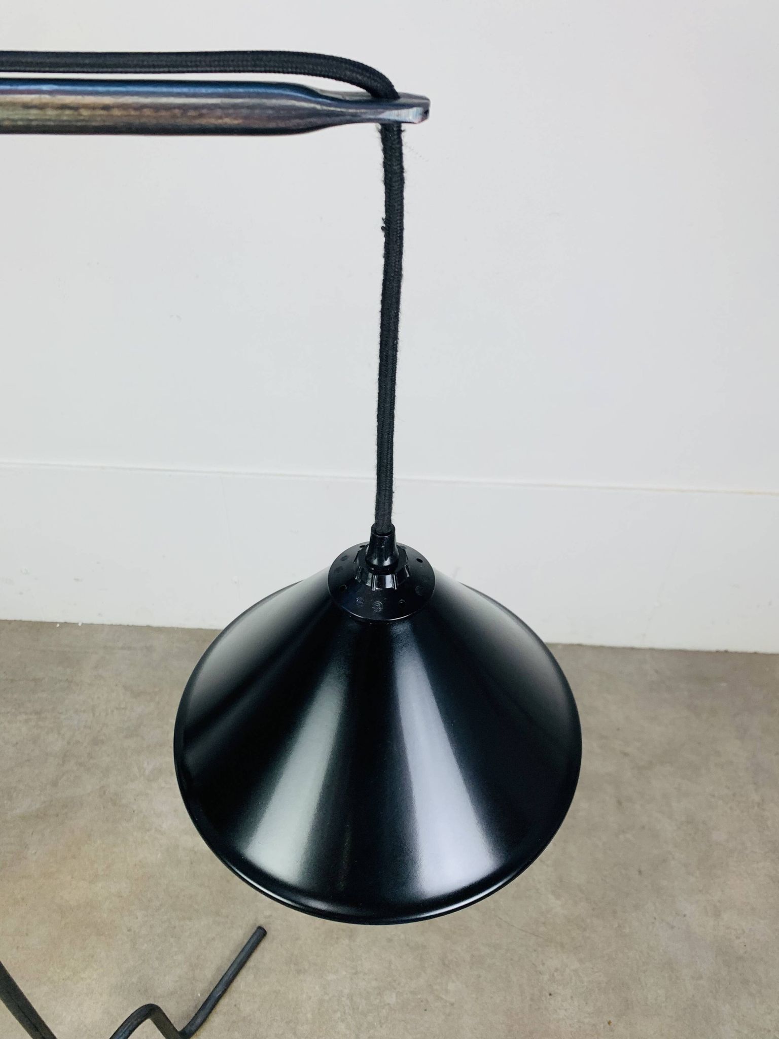 Tripod reading lamp, wrought iron, industrial style, handmade.