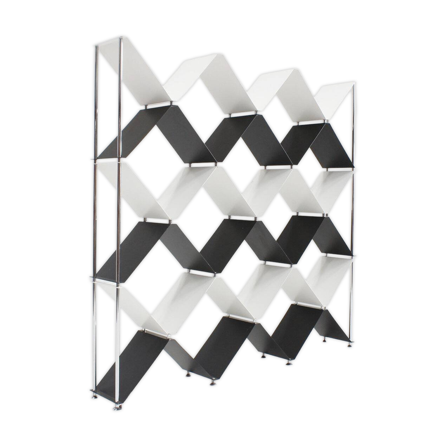 Vintage Italian library in chrome steel