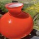Suspension en opaline couleur orange flamboyante