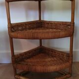 Wicker corner shelf 70s
