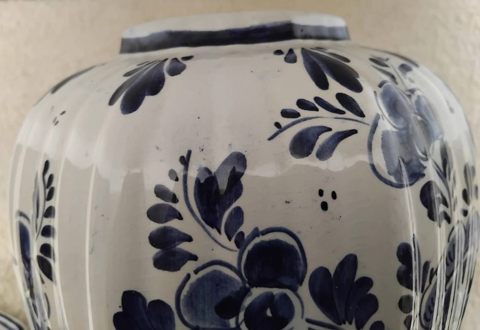 Vintage Delft Vase/Potiche, Hand-Painted and Signed