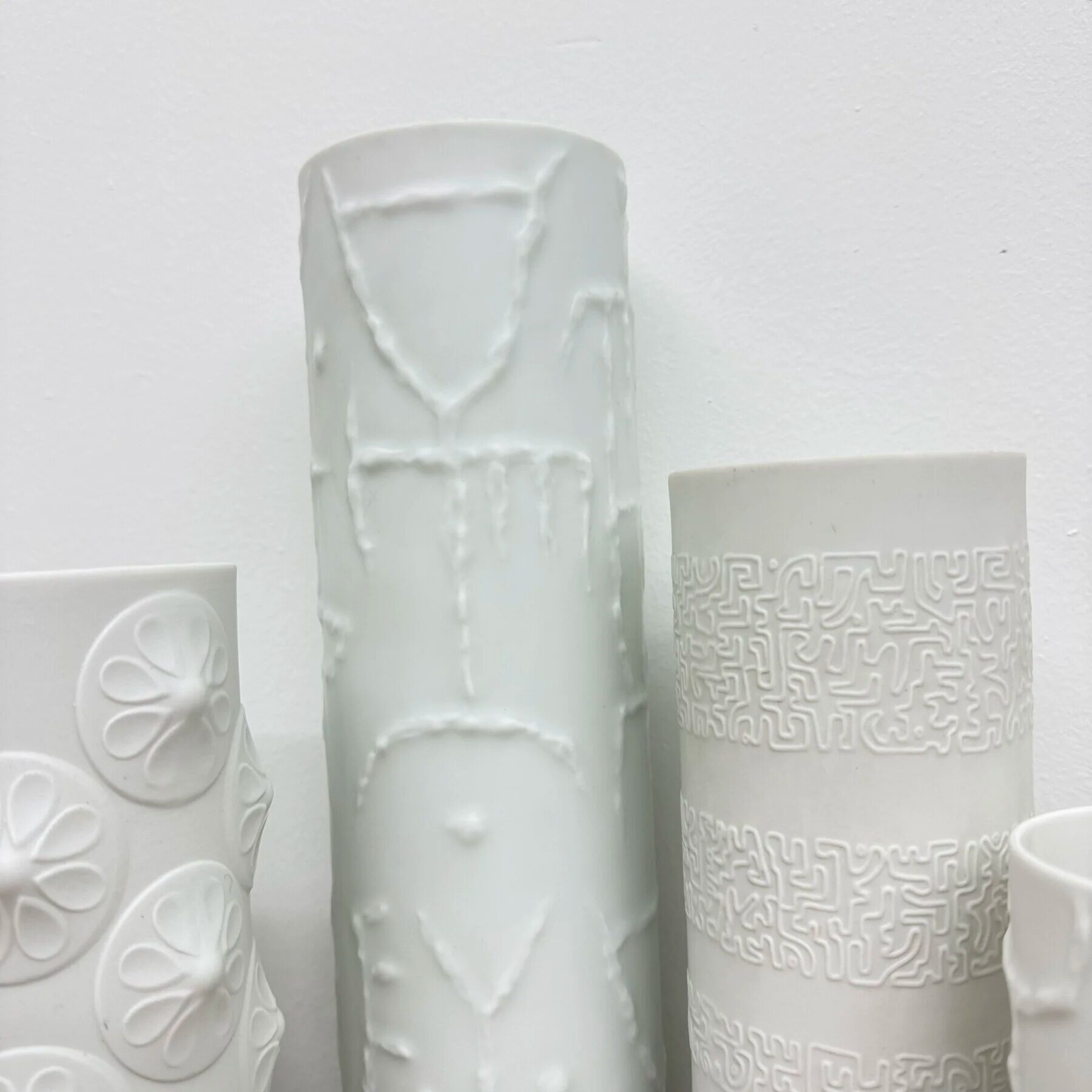 Set of 6 biscuit porcelain vases, 1970s