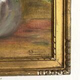 Painting, framed peony canvas