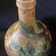 Beautiful bottle B old sandstone painted with floral motifs Folk art Puisaye