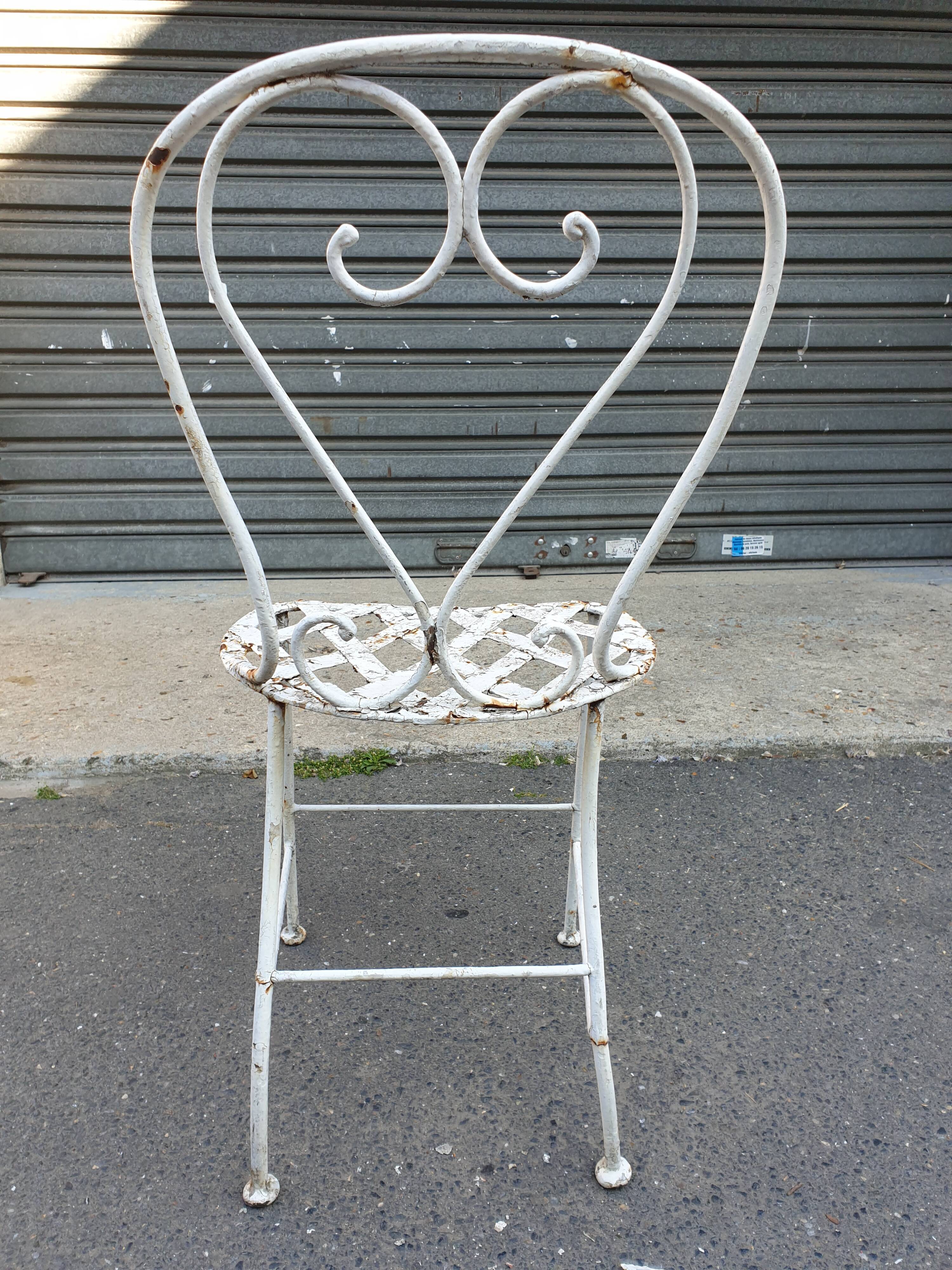 Chaises de jardin en fer forgé début XXème
