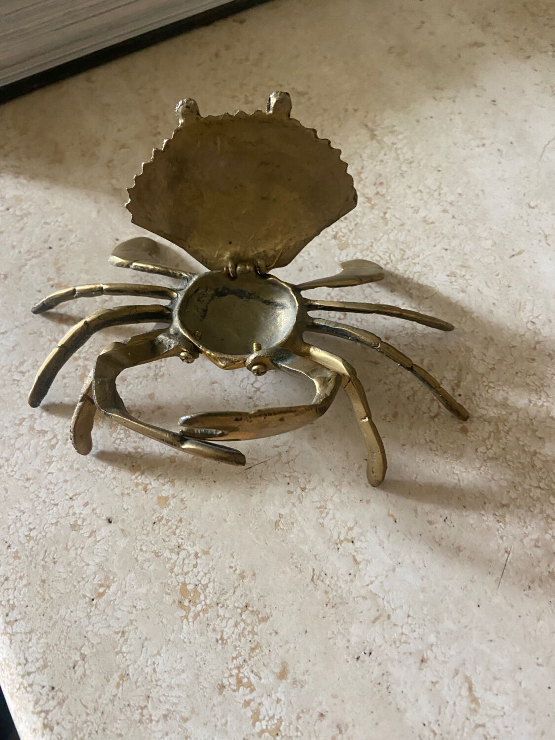 Vintage brass crab ashtray