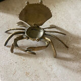 Vintage brass crab ashtray