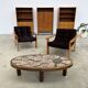 Vallauris oval ceramic coffee table