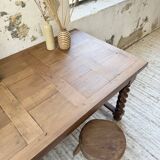 Paneled walnut desk with turned legs, 1900