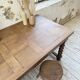 Paneled walnut desk with turned legs, 1900