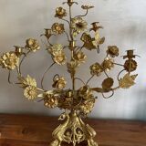 Brass church candelabra with fleur-de-lys