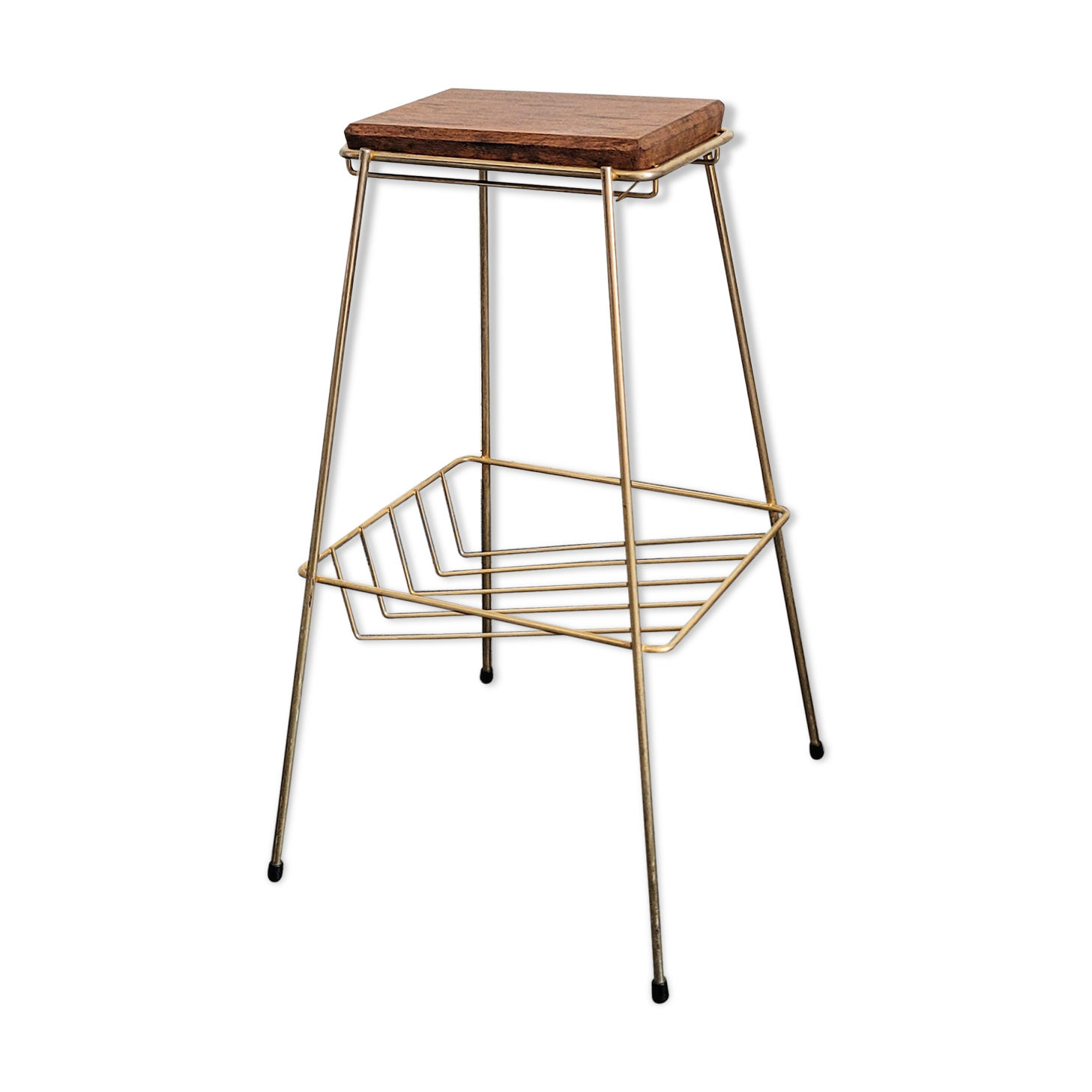 Small harness, brass plant holder and wood