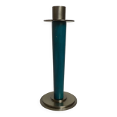 Duck blue candle holder wood metal