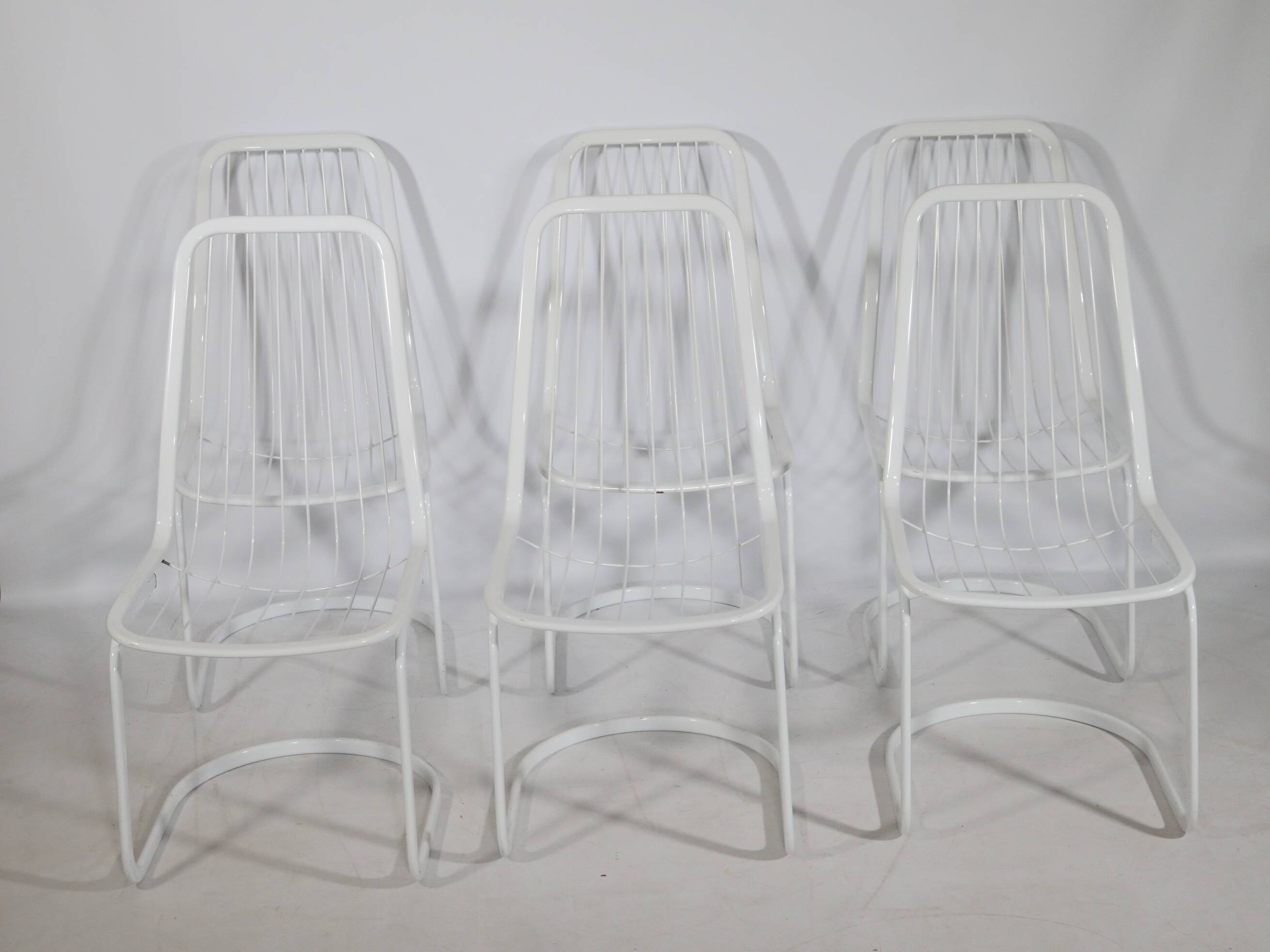 Cidue Cantilever Wire Chairs, Set of 6, 1970s