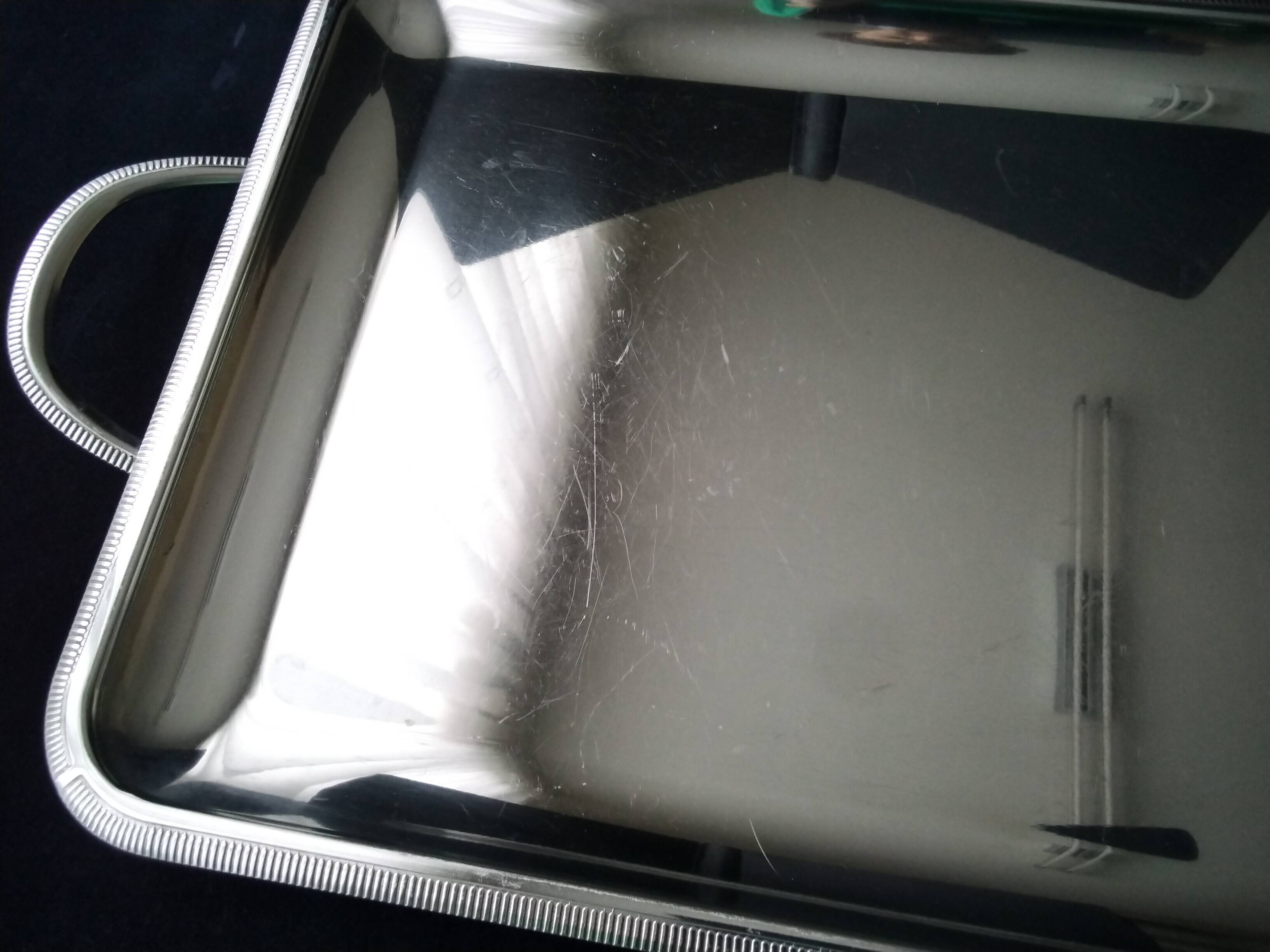Stainless steel serving tray 39.5 x 30 cm
