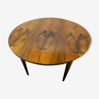 Table scandinave ronde extensible en bois de palissandre