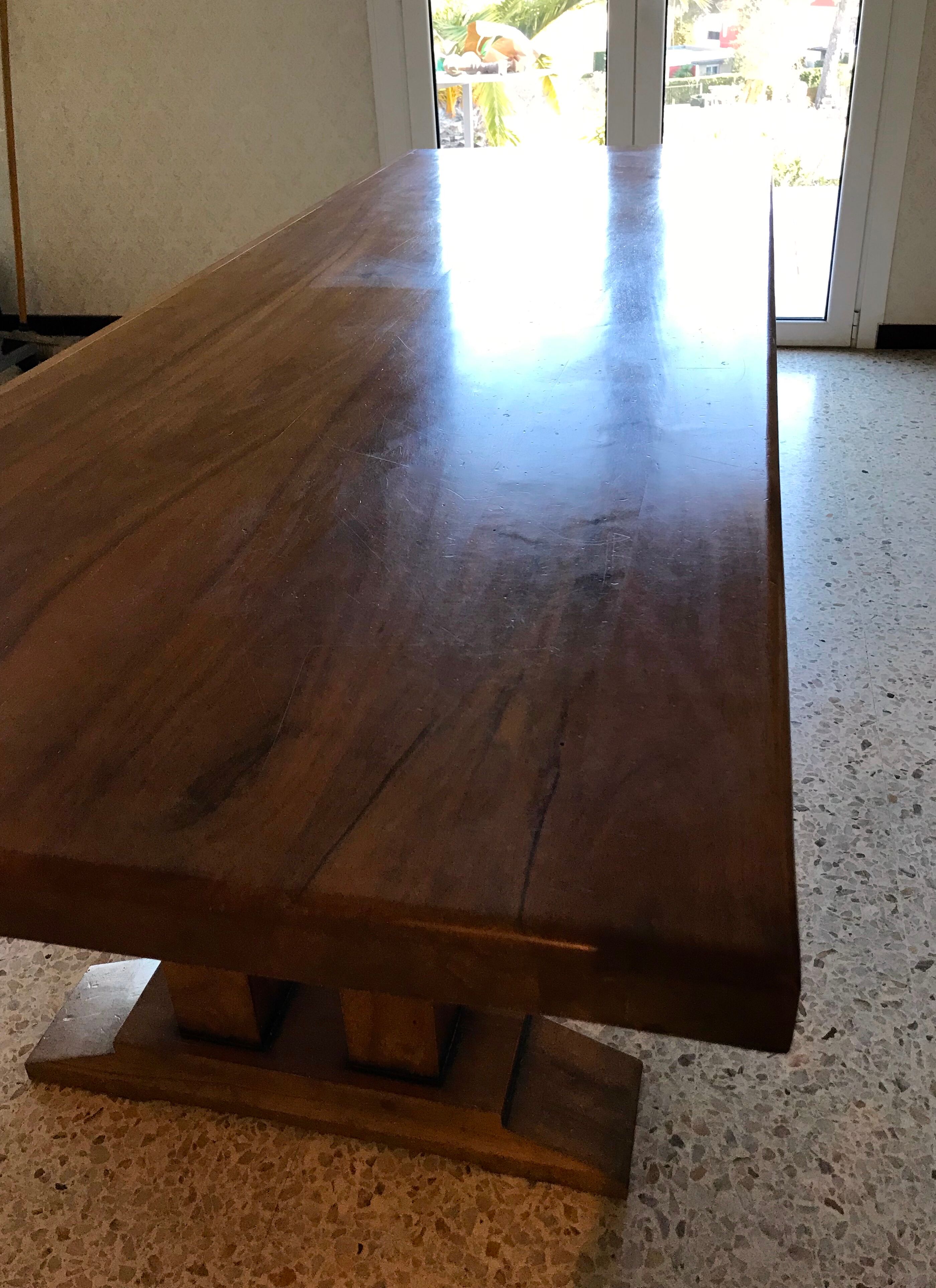Dining table vintage solid wood refectory
