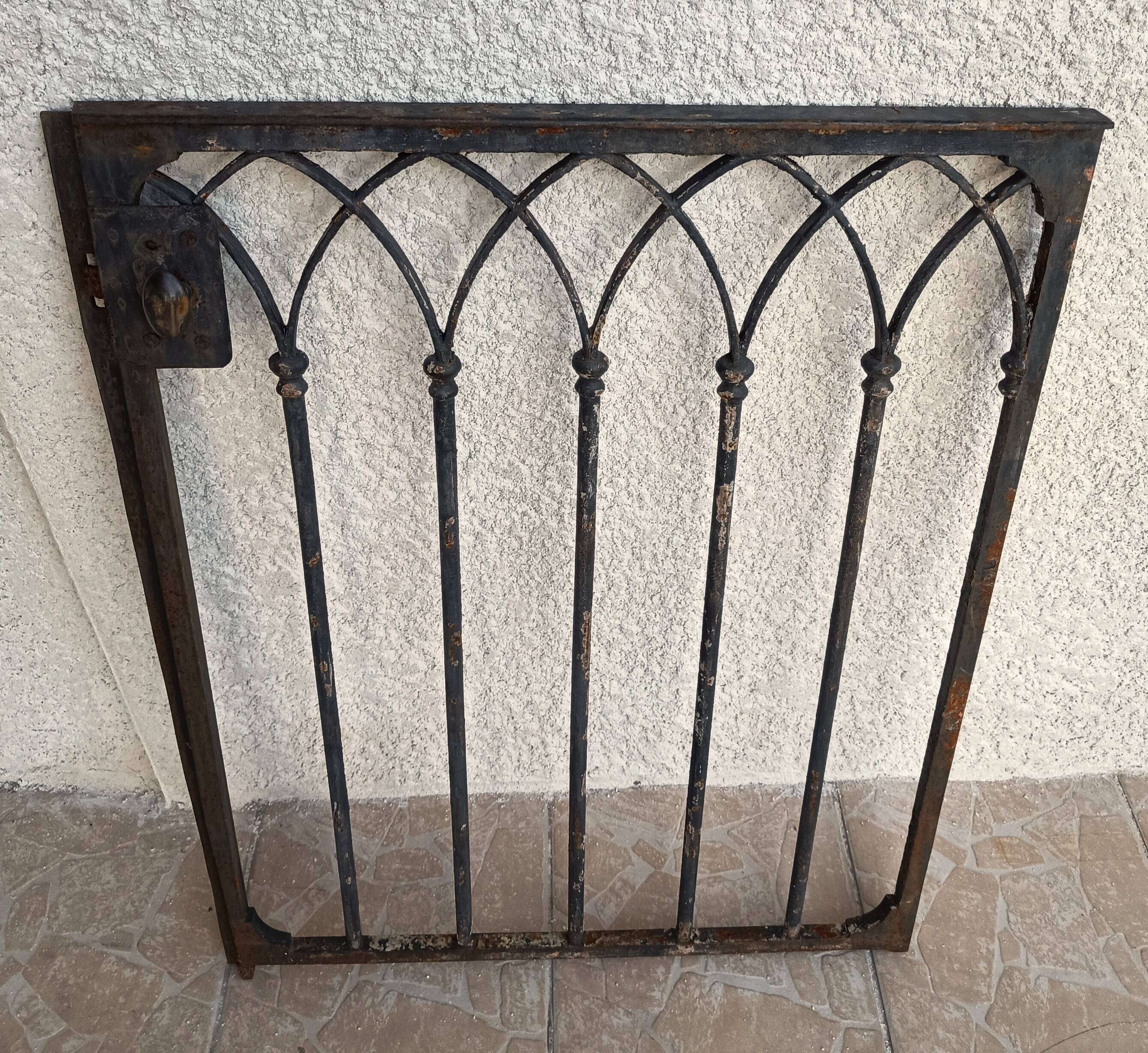 Gothic style wrought iron gate