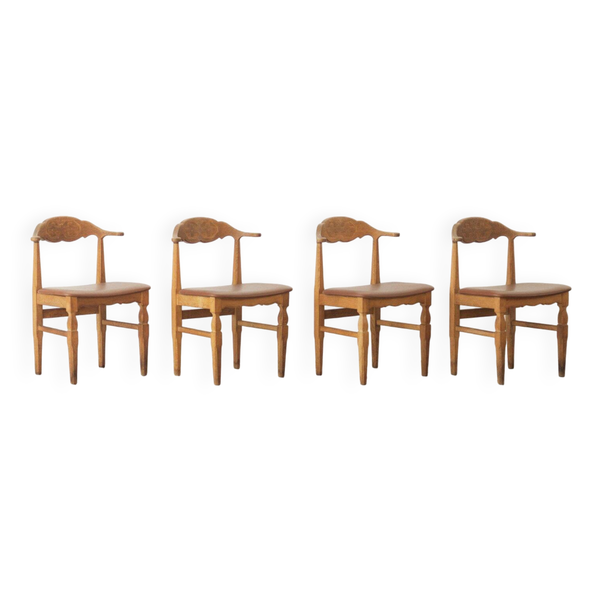 Henning Kjærnulf, chaise de salle à manger (ensemble de quatre)