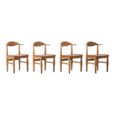Henning Kjærnulf, chaise de salle à manger (ensemble de quatre)