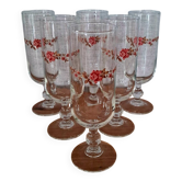6 Luminarc champagne flutes from the 1970s.