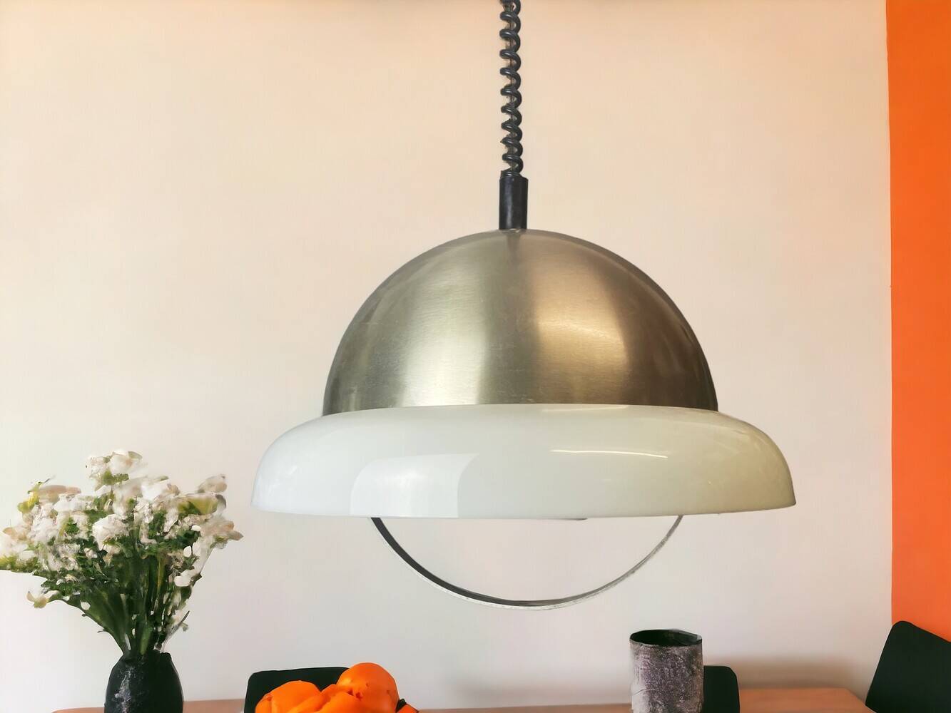 Space Age retractable kitchen pendant light