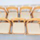Vintage Pine Dining Chairs by Martin Visser for 't Spectrum, 1960s, Set of 7