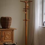 Decorative coat rack in solid pine, mid-century Danish style, 1970s.