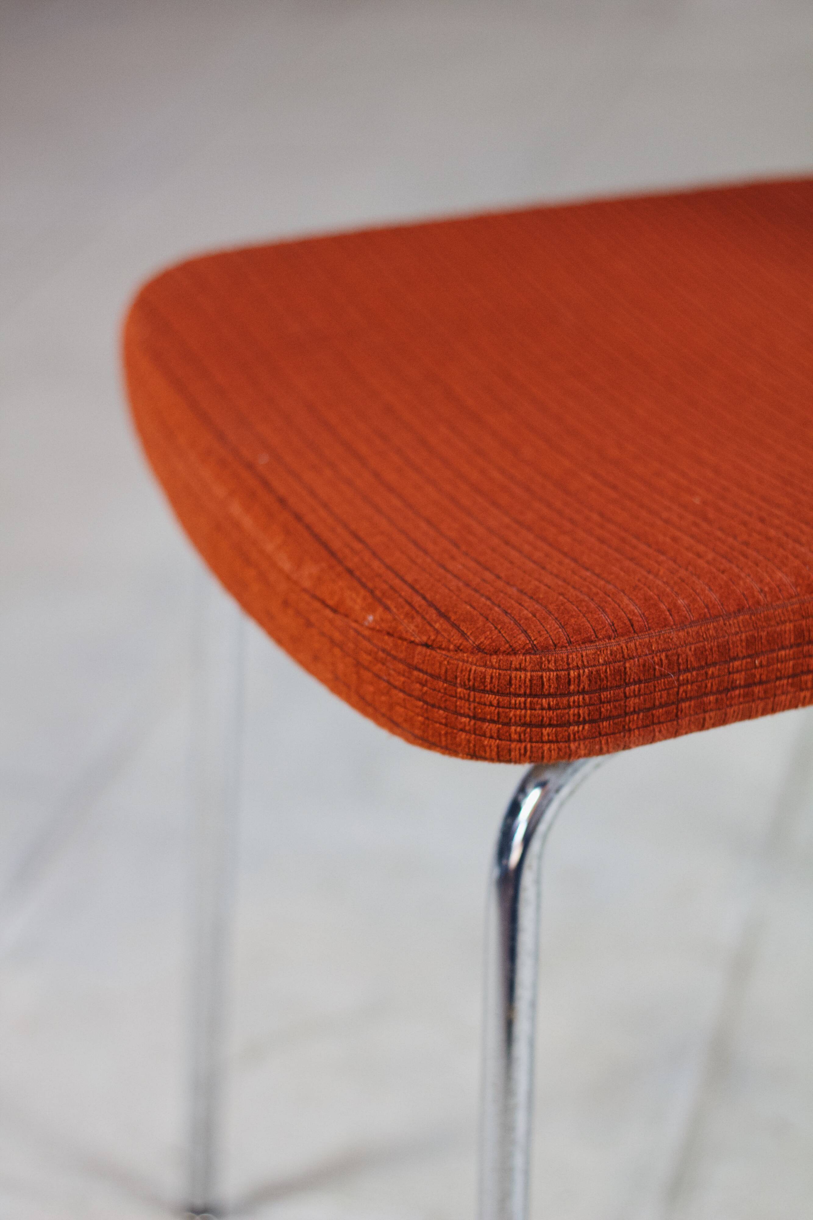 Vintage orange velvet chair, 1970