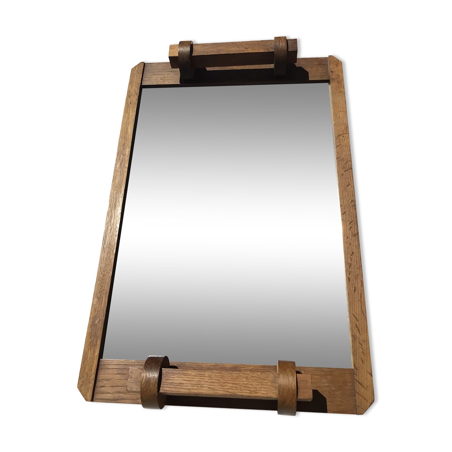 Art deco mirror tray solid wood