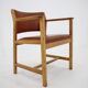 1960s Borge Mogensen Oak and Leather Desk Chair, Denmark