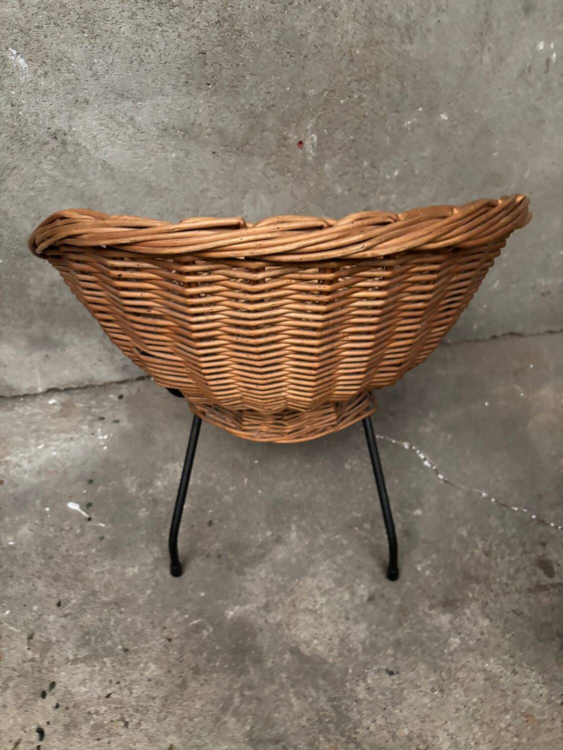 Vintage designer wicker children's armchair