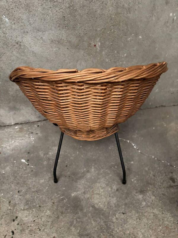 Fauteuil enfant en osier vintage design