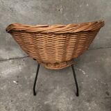 Fauteuil enfant en osier vintage design
