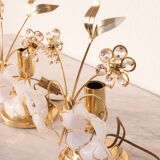 Set of 2 Murano Table Light White Flowers, 1970s
