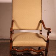 Louis XIV Style Armchairs in Sheep Bone in Walnut - 19th Century